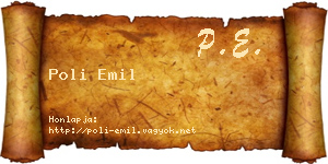 Poli Emil névjegykártya